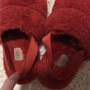 UGG Red Fluffy Slippers